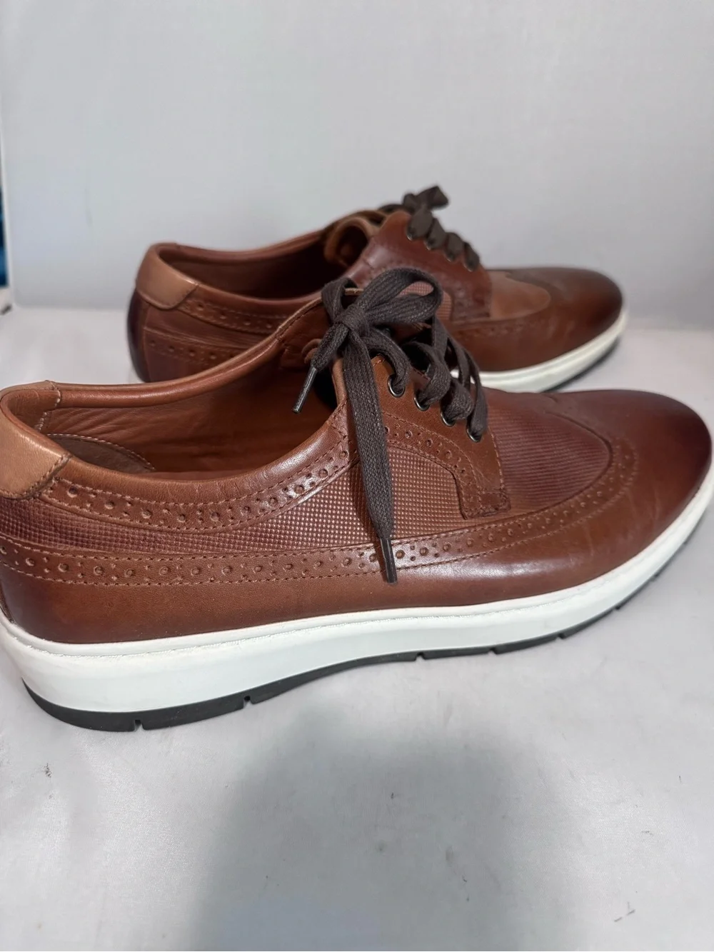 Johnson & Murphy Men's Brown Shoes Size 9M Wingtip Brogue Derby Sneaker Flex